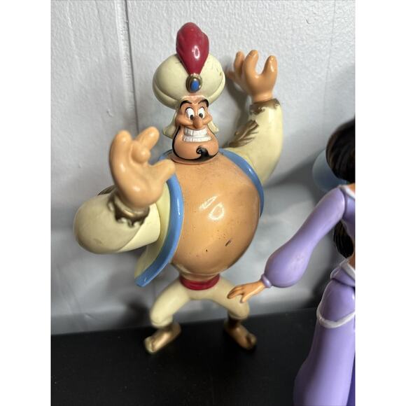 Disney Aladdin Mattel Action Figures Lot Genie Jasmine Parade Leader 1992 1993 - Picture 2 of 8